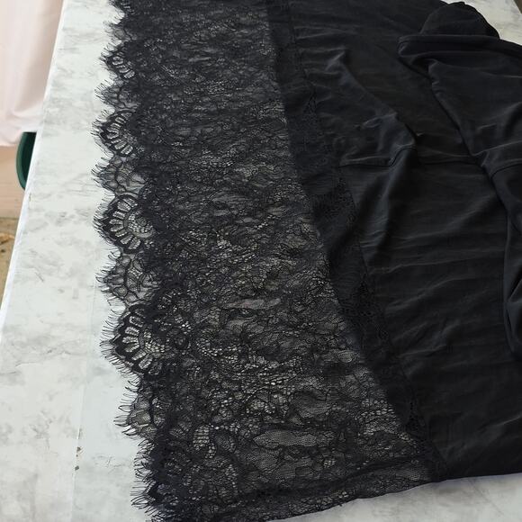 Eri & Ali Womens Sz S Black Lace Fairy Grunge Witchy Whimsigoth Midi Slip Dress - Picture 6 of 12